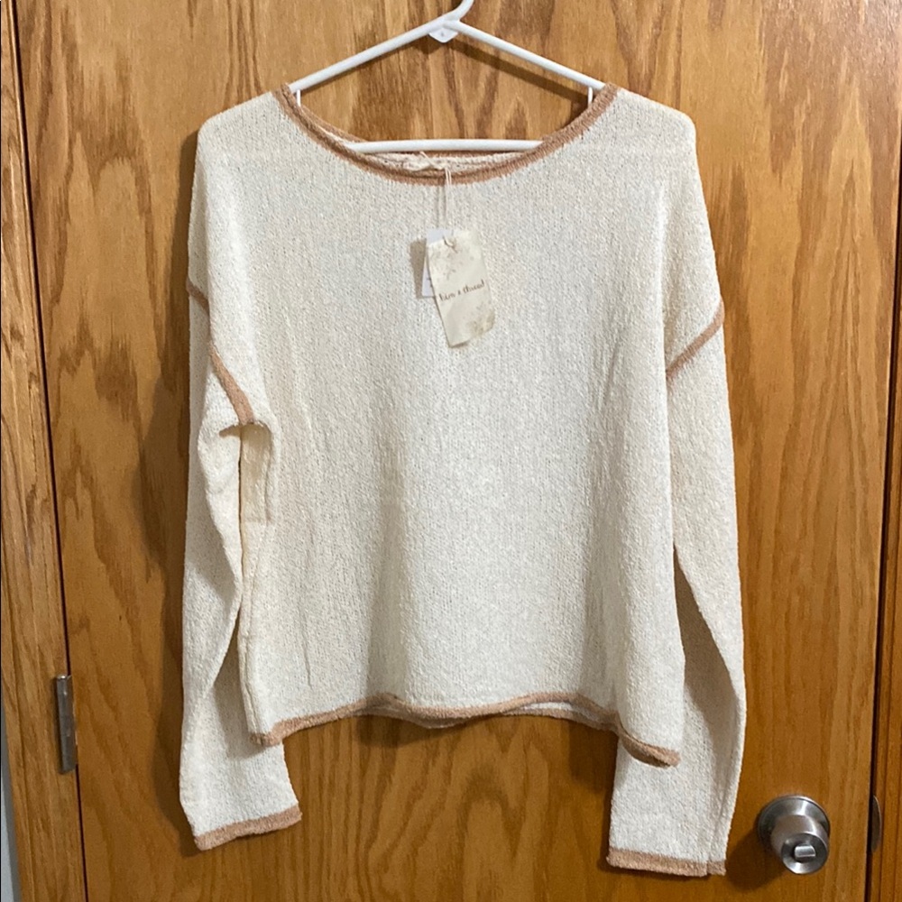 Hem & Thread Cream Long Sleeve Sweater